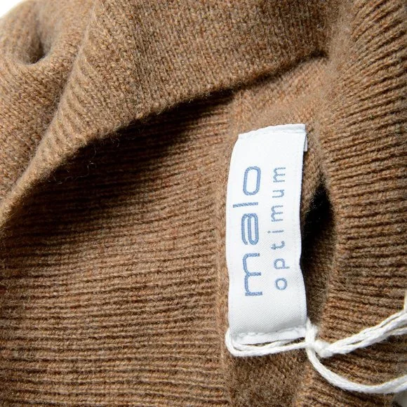 Malo Optimum Men's Light Brown Wool Cashmere Mockneck Pullover Sweater